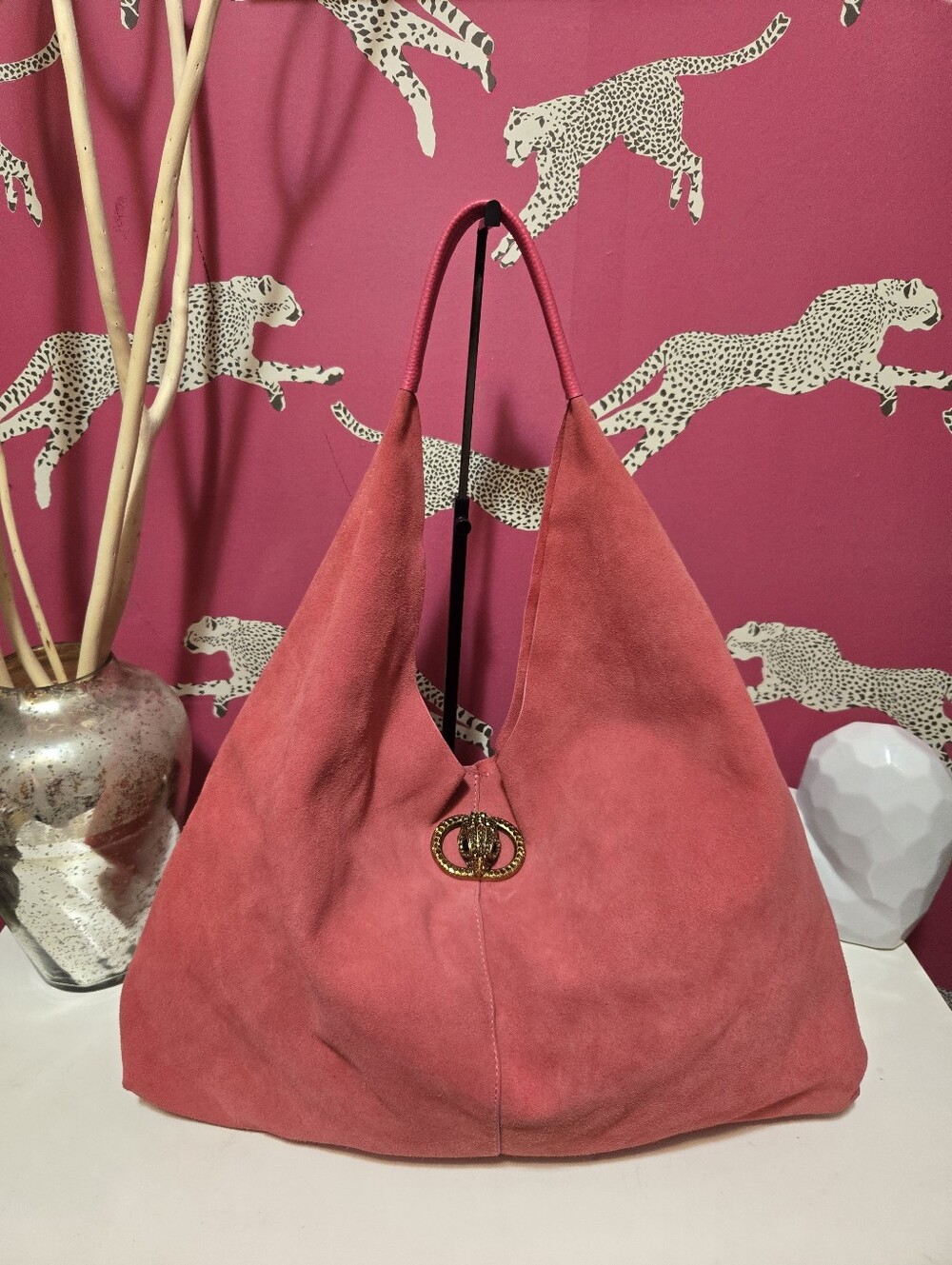 EUC Kurt Geiger Large Chelsea Suede Slouch Hobo Bag